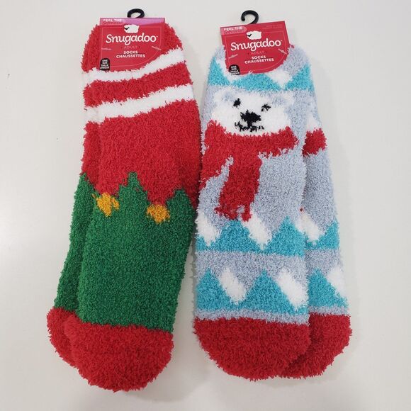 NEW Set of 2 Snugadoo Incredibly Soft Christmas Socks - Picture 6 of 7